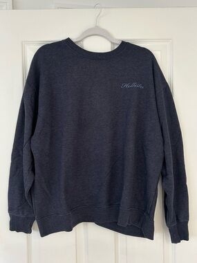 Hollister Navy Blue Oversized Crewneck Sweatshirt